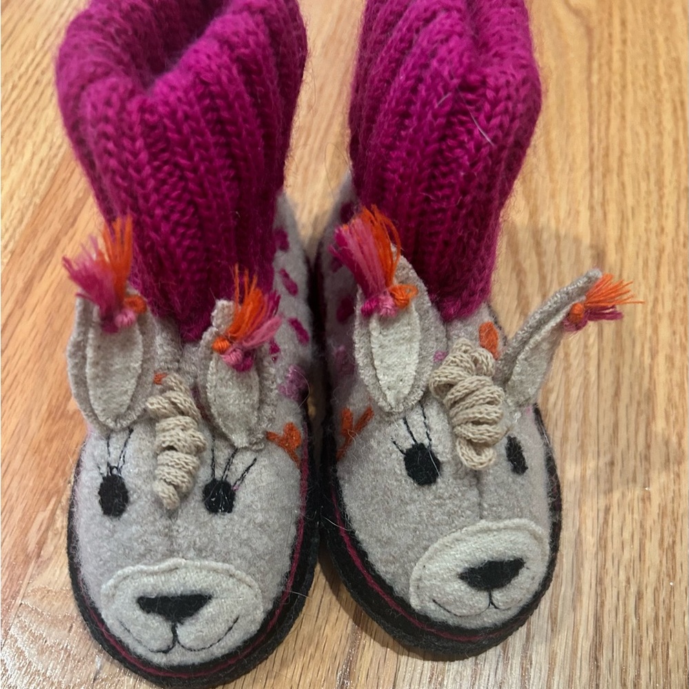 Kids boiled wool slippers alpaca size 7